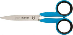 Martor USA - 2.2" LOC, 5.27" OAL Stainless Steel Blunt-Point Scissors - Ambidextrous, Fiberglass Straight Handle, For Fabrics, Paper, Heavy Weight Paper - Apex Tool & Supply