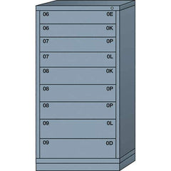 Lyon - 9 Drawer, Standard Eye-Level - Multiple Drawer Access Cabinet - Steel, 30" Wide x 28-1/4" Deep x 59-1/4" High, Dove Gray - Apex Tool & Supply