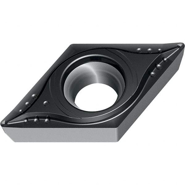 Walter - DCMT MM4 Grade WSM20S Turning Insert - TiAlN+Al2O3+(Al) Finish, 55° Rhombic, 9.53mm Inscr Circle, 3.97mm Thick, 0.4mm Corner Radius - Apex Tool & Supply