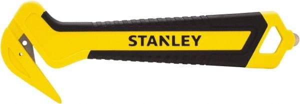 Stanley - Recessed/Concealed Fixed Blade Safety Cutter - 0.372" Steel Blade, Yellow & Black Bi-Material Handle, 1 Blade Included - Apex Tool & Supply
