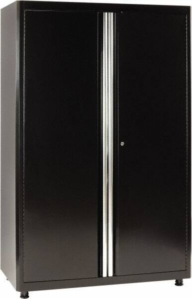 Sandusky Lee - 4 Shelf Locking Storage Cabinet - Steel, 46" Wide x 24" Deep x 72" High, Black - Apex Tool & Supply