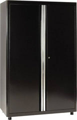 Sandusky Lee - 4 Shelf Locking Storage Cabinet - Steel, 46" Wide x 24" Deep x 72" High, Black - Apex Tool & Supply