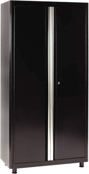 Sandusky Lee - 4 Shelf Locking Storage Cabinet - Steel, 36" Wide x 18" Deep x 72" High, Black - Apex Tool & Supply