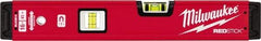 Milwaukee Tool - Magnetic 16" Long 2 Vial Box Beam Level - Aluminum, Red, 1 Level & 1 Plumb Vials - Apex Tool & Supply