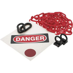 PRO-SAFE - 8" High Pedestrian Danger Sign Kit - 6' Long Plastic Rope - Apex Tool & Supply