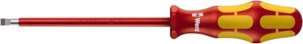 Wera - 4mm Blade Width, 9-3/4" OAL Slotted Screwdriver - 150mm Blade Length, Round Shank, Acetate with Rubber Grip Handle - Apex Tool & Supply