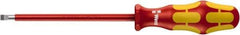 Wera - 4mm Blade Width, 9-3/4" OAL Slotted Screwdriver - 150mm Blade Length, Round Shank, Acetate with Rubber Grip Handle - Apex Tool & Supply