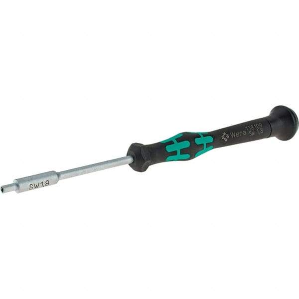 Wera - 1.8mm Solid Shaft Precision Nutdriver - Cushion Grip Handle, 6-1/4" OAL - Apex Tool & Supply