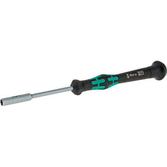 Wera - 4mm Solid Shaft Precision Nutdriver - Cushion Grip Handle, 6-1/4" OAL - Apex Tool & Supply
