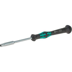 Wera - 3.2mm Solid Shaft Precision Nutdriver - Cushion Grip Handle, 6-1/4" OAL - Apex Tool & Supply