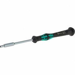 Wera - 2.5mm Solid Shaft Precision Nutdriver - Cushion Grip Handle, 6-1/4" OAL - Apex Tool & Supply