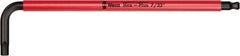 Wera - 7/32" Hex, Long Arm, Hex Key - 6-3/4" OAL, Cast Steel, Inch System of Measurement - Apex Tool & Supply