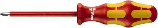 Wera - PZ.0 Point, 80mm Blade Length Posidrive Screwdriver - 161mm OAL - Apex Tool & Supply
