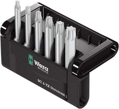 Wera - 6 Piece, 1/4" Drive Screwdriver Bit Set - T10 to T40 Torx - Apex Tool & Supply