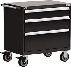Rousseau Metal - 5 Drawer Steel Tool Roller Cabinet - 30" Wide x 37-1/2" High x 21" Deep, Ball Bearing Drawer Slides, Black - Apex Tool & Supply