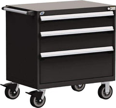 Rousseau Metal - 5 Drawer Steel Tool Roller Cabinet - 30" Wide x 37-1/2" High x 27" Deep, Ball Bearing Drawer Slides, Black - Apex Tool & Supply