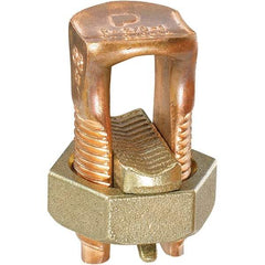 Panduit - 8 AWG, Copper Wire Compatible, Copper Alloy, Hex Split Bolt Connector - 3-3/4" OAL, 1.03" Wire Slot Diam, 26.162" Head Width - Apex Tool & Supply