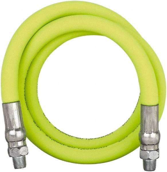 Legacy - 3' Long, 10,000 psi Operating Pressure, Rubber Grease Gun Hose - 3/16 NPT, 10,000 psi Burst Pressure - Apex Tool & Supply