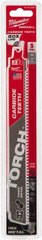 Milwaukee Tool - 9" Long x 1" Thick, Carbide Reciprocating Saw Blade - Straight Profile, 7 TPI, Toothed Edge, Universal Shank - Apex Tool & Supply