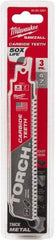 Milwaukee Tool - 6" Long x 1" Thick, Carbide Reciprocating Saw Blade - Straight Profile, 7 TPI, Toothed Edge, Universal Shank - Apex Tool & Supply