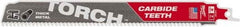 Milwaukee Tool - 9" Long x 1" Thick, Carbide Reciprocating Saw Blade - Straight Profile, 7 TPI, Toothed Edge, Universal Shank - Apex Tool & Supply