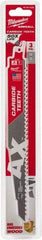 Milwaukee Tool - 9" Long x 1" Thick, Carbide Reciprocating Saw Blade - Tapered Profile, 6 TPI, Toothed Edge, Universal Shank - Apex Tool & Supply