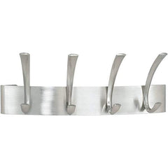 Safco - 4 Hooks, 14-1/4" Long x 4-1/2" Deep, Steel Wall/Door Hat/Coat Hook - 5-1/4" High - Apex Tool & Supply