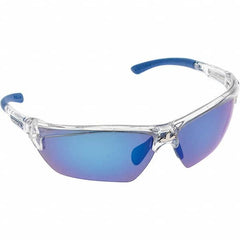 MCR Safety - Blue Mirror Lenses, Framed Dual Lens Safety Glasses - Apex Tool & Supply