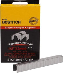Stanley Bostitch - 1/2" Long x 7/16" Wide, 24 Gauge Crowned Construction Staple - Steel, Chisel Point - Apex Tool & Supply