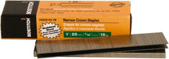 Stanley Bostitch - 1" Long x 7/32" Wide, 18 Gauge Narrow Crown Construction Staple - Steel, Chisel Point - Apex Tool & Supply