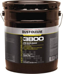 Rust-Oleum - 5 Gal Dunes Tan Gloss Finish Acrylic Enamel Paint - 150 to 270 Sq Ft per Gal, Interior/Exterior, Direct to Metal - Apex Tool & Supply