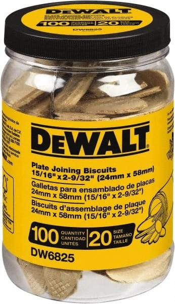 DeWALT - Size 20 Biscuits - 100 Pieces, Tube - Apex Tool & Supply