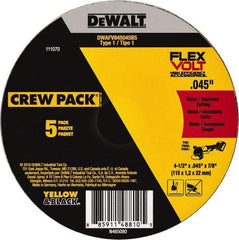 DeWALT - 4-1/2" Ceramic Cutoff Wheel - 0.045" Thick, 7/8" Arbor, 13,300 Max RPM, Use with Portable Tools - Apex Tool & Supply