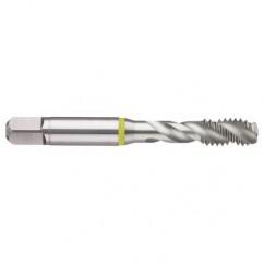 M18x2.5 6H 4-Flute Cobalt Yellow Ring Semi-Bottoming 40 degree Spiral Flute Tap-Bright - Apex Tool & Supply