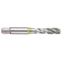 M18x2.5 6H 4-Flute Cobalt Yellow Ring Semi-Bottoming 40 degree Spiral Flute Tap-Bright - Apex Tool & Supply