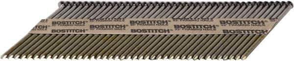 Stanley Bostitch - 11 Gauge 0.12" Shank Diam 3" Long Framing Nails for Power Nailers - Steel, Bright Finish, Smooth Shank, Angled Stick Paper Tape Collation, Round Head - Apex Tool & Supply
