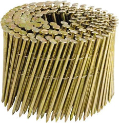 Stanley Bostitch - 11 Gauge 0.12" Shank Diam 3-1/4" Long Framing Nails for Power Nailers - Steel, Galvanized Finish, Smooth Shank, Coil Wire Collation, Round Head, Diamond Point - Apex Tool & Supply