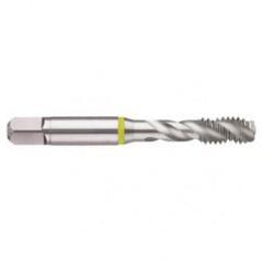 1-8 2B 4-Flute Cobalt Yellow Ring Semi-Bottoming 40 degree Spiral Flute Tap-Bright - Apex Tool & Supply