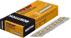 Stanley Bostitch - 11 Gauge 0.131" Shank Diam 1-1/2" Long Metal Connecting Nails for Power Nailers - Steel, Galvanized Finish, Smooth Shank, Angled Stick Paper Tape Collation, Round Head, Diamond Point - Apex Tool & Supply
