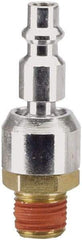 Stanley Bostitch - 1/4 Male NPT Pneumatic Hose Swivel Fitting - 1/4" ID, Steel Zinc Plated, Industrial Interchange, 1/4" Body Diam - Apex Tool & Supply