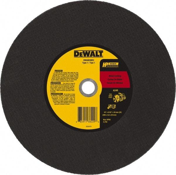 DeWALT - 16" 24 Grit Aluminum Oxide Cutoff Wheel - 5/32" Thick, 20mm Arbor, 4,700 Max RPM, Use with Chop Saws - Apex Tool & Supply