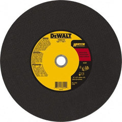 DeWALT - 14" 24 Grit Aluminum Oxide Cutoff Wheel - 1/8" Thick, 20mm Arbor, 5,500 Max RPM, Use with Chop Saws - Apex Tool & Supply