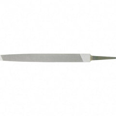 Stanley - 6" Long, Bastard Cut, Flat American-Pattern File - Single Cut, 1/4" Overall Thickness - Apex Tool & Supply