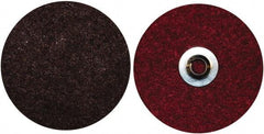 Norton - 4-1/2" Medium Grade Aluminum Oxide Deburring Disc - 5/8-11 Threaded Center Hole, Quick Change Connection, Maroon, 12,000 Max RPM - Apex Tool & Supply