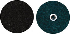 Norton - 4-1/2" Coarse Grade Aluminum Oxide Deburring Disc - 5/8-11 Threaded Center Hole, Quick Change Connection, Blue, 12,000 Max RPM - Apex Tool & Supply