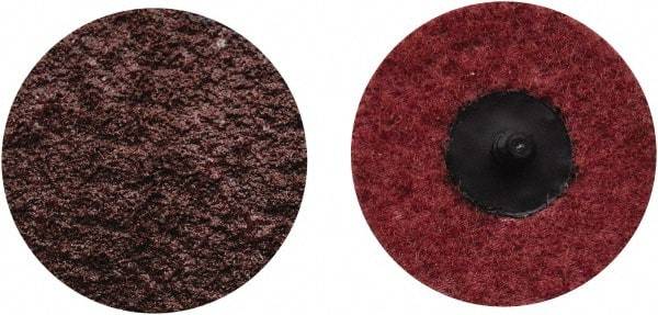 Norton - 4" Disc Diam, Aluminum Oxide Quick Change Disc - Type R Attaching System, Nonwoven, Maroon, Medium Grade, 12,000 RPM - Apex Tool & Supply
