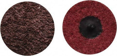 Norton - 4" Disc Diam, Aluminum Oxide Quick Change Disc - Type R Attaching System, Nonwoven, Maroon, Medium Grade, 12,000 RPM - Apex Tool & Supply