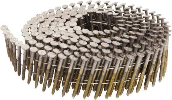 Stanley Bostitch - 13 Gauge 0.09" Shank Diam 1-1/4" Long Framing Nails for Power Nailers - Steel, Stainless Steel Finish, Ring Shank, Coil Wire Collation, Round Head, Blunt Diamond Point - Apex Tool & Supply