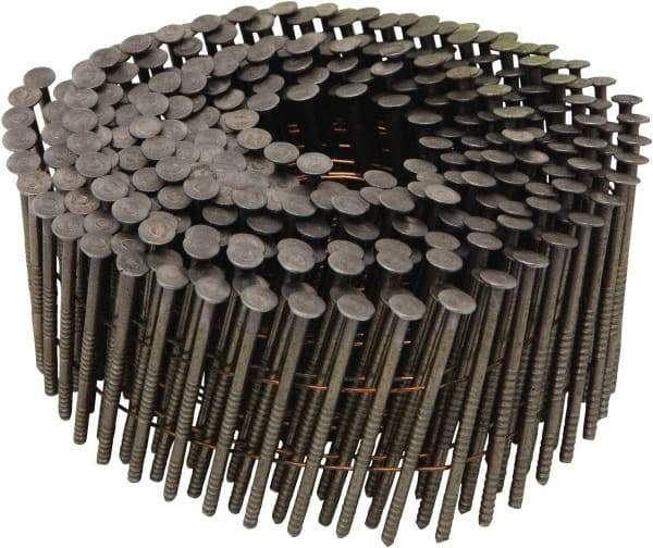 Stanley Bostitch - 13 Gauge 0.099" Shank Diam 2" Long Framing Nails for Power Nailers - Steel, Bright Finish, Ring Shank, Coil Wire Collation, Round Head, Chisel Point - Apex Tool & Supply