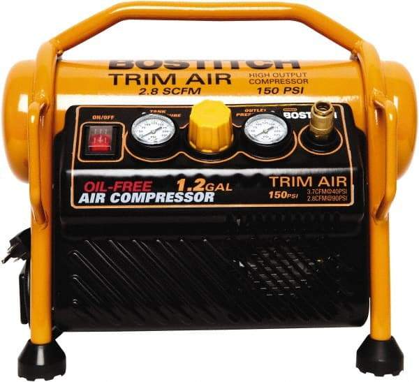 Stanley Bostitch - 1.5 hp, 2.80 CFM, Trim Air Compressor - 1.2 Gal Tank, 12 Amp, 120 psi, 110 AC - Apex Tool & Supply